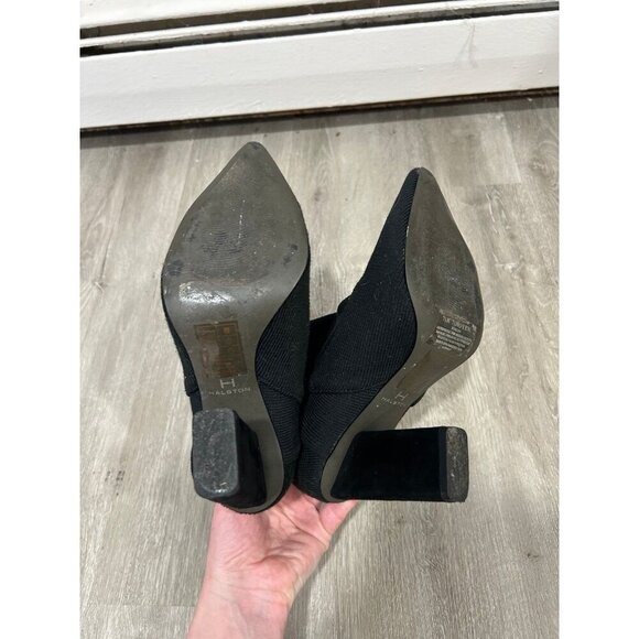H By Halston Evelyn Sock Boot Ankle Bootie Point Toe Heel Black Women’s Size 7.5 - Picture 5 of 8